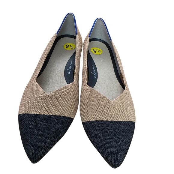 Rothys the High Point Cap Toe Wren Women's US Size 9.5 Tan/Black Knit Classic - Picture 4 of 7